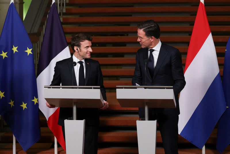 French President Macron meets Dutch PM Rutte in The Hague