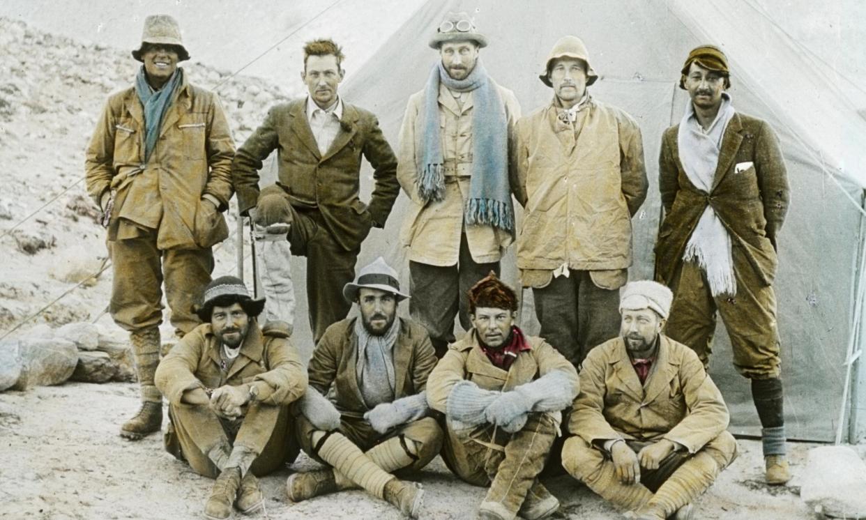 <span>The 1924 Everest expedition. Back, from left: Sandy Irvine, George Mallory, Edward Norton, Noel Odell and John Macdonald. Front, from left: Edward Shebbeare, Geoffrey Bruce, Howard Somervell and Bentley Beetham.</span><span>Photograph: Royal Geographical Society/Getty Images</span>