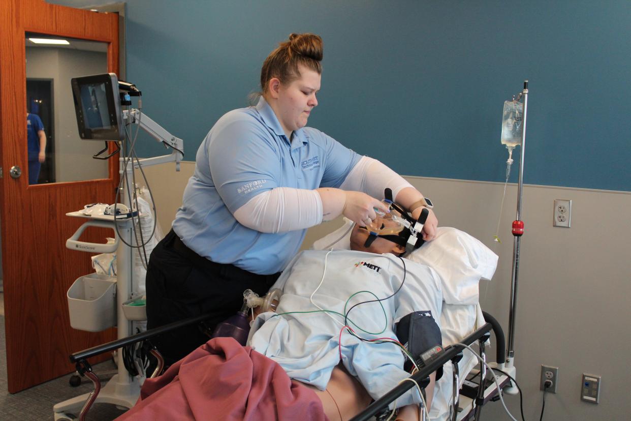 Southeast Technical College students and instructors work Thursday, April 11, 2024 in the new Healthcare Simulation Center.