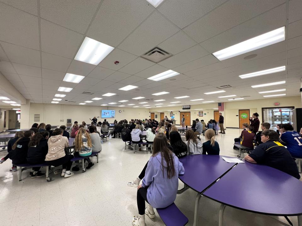 Each grade level at Onsted Middle School recently took part in a presentation regarding the benefits of Michigan's student safety program OK2SAY. The presentation was led by Micki Cardwell. She is a former principal at Vandercook Lake Public Schools and is the parent of a recent Onsted graduate.