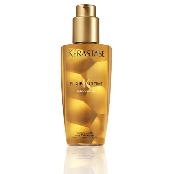 <b><a href="http://www.feelunique.com/p/Kerastase-ELIXIR-ULTIME-Versatile-Beautifying-Oil-125ml?utm_source=GoogleBaseUK&utm_medium=gen" rel="nofollow noopener" target="_blank" data-ylk="slk:Kerastase Elixir Ultime, £29.35;elm:context_link;itc:0;sec:content-canvas" class="link ">Kerastase Elixir Ultime, £29.35</a></b><br><br>This award-winning oil transforms locks overnight, and is perfect at giving dry ends some much needed nourishments. Simply apply to the lengths and ends of your hair after you've stepped out of the shower. A must-have!