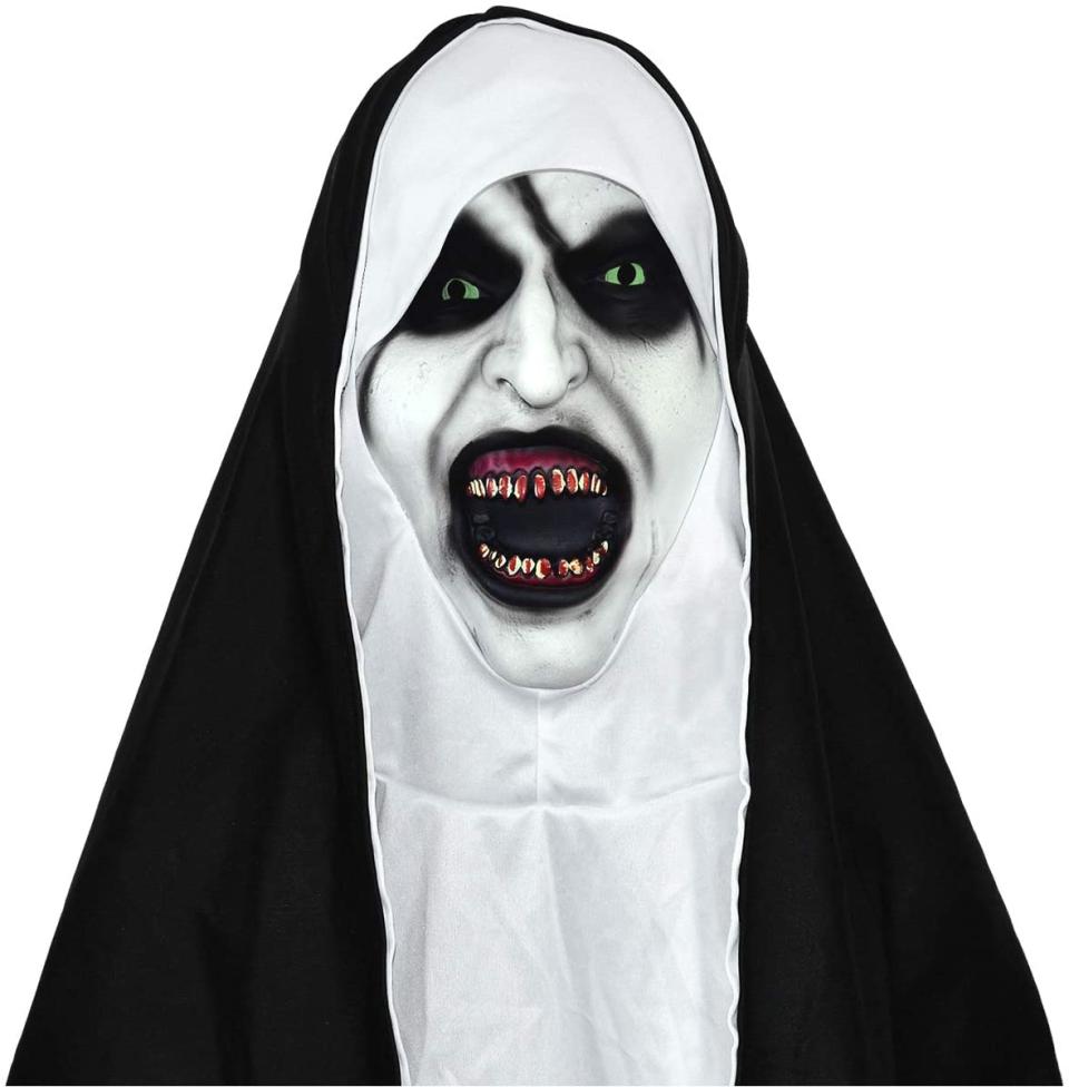 Scary Movie The Nun Masks Deluxe Halloween Cosplay Costume Props for Adults. Image via Amazon.