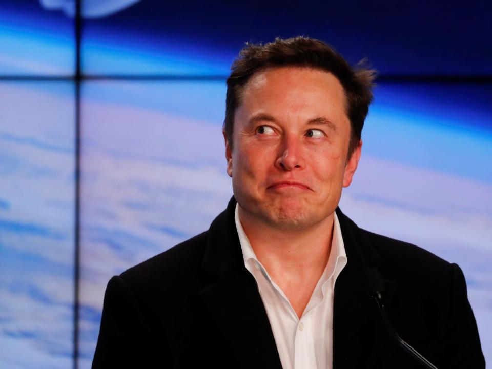 Elon Musk, the founder of SpaceX, at a press conference following the successful launch of the rocket company's Crew Dragon spaceship, which was designed for NASA astronauts, on March 2, 2019. elon musk spacex crew dragon nasa spaceship demo 1 mission expression surprised wtf frowning thinking 2019 03 02T092850Z_1799206996_RC11F8939950_RTRMADP_3_SPACE SPACEX.JPG