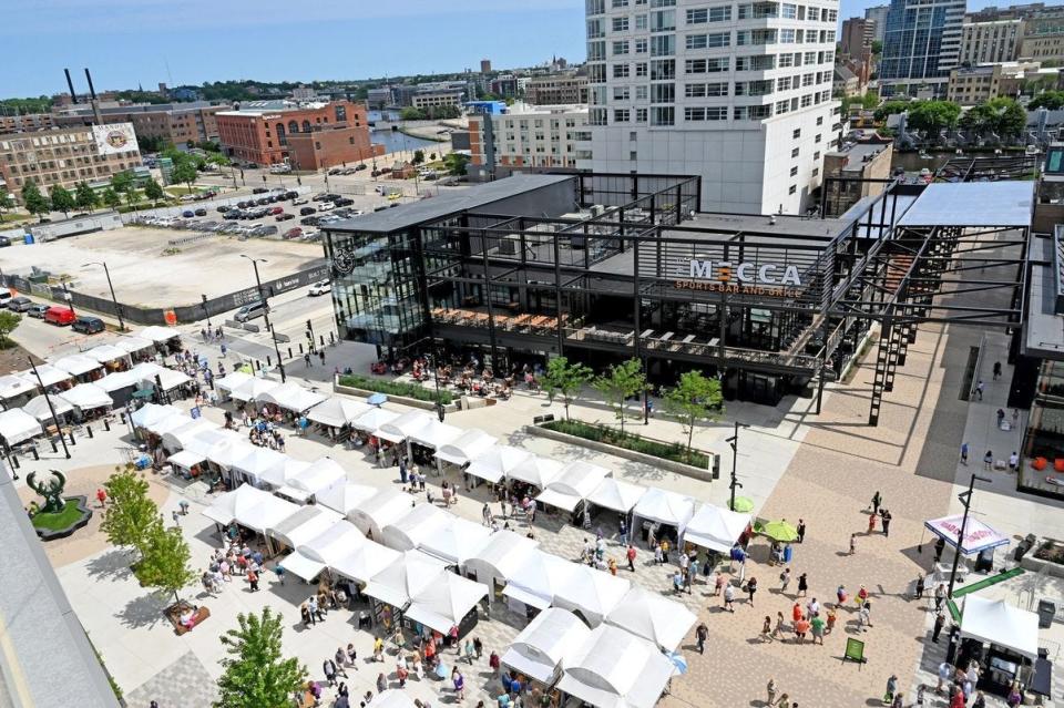 The Morning Glory Art Fair takes place Aug. 10-11 on the Plaza at Fiserv Forum.