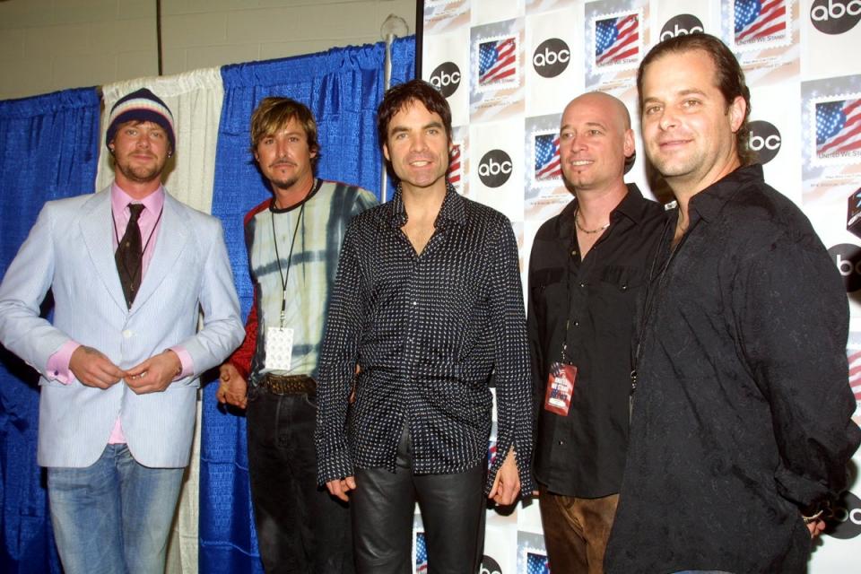 Train in 2001: Scott Underwood, Charlie Colin, Pat Monahan, Jimmy Stafford and Rob Hotchkiss (Getty Images)