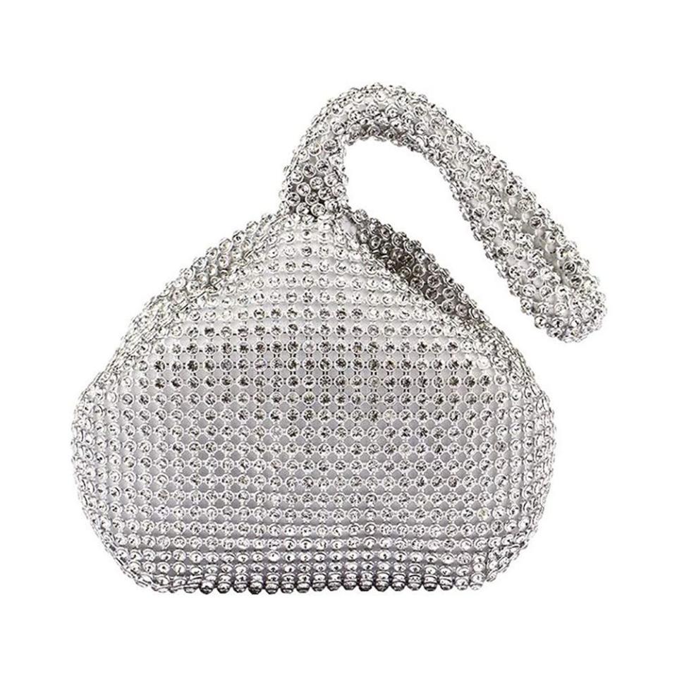 Rhinestone Trihedral Clutch Evening Bag