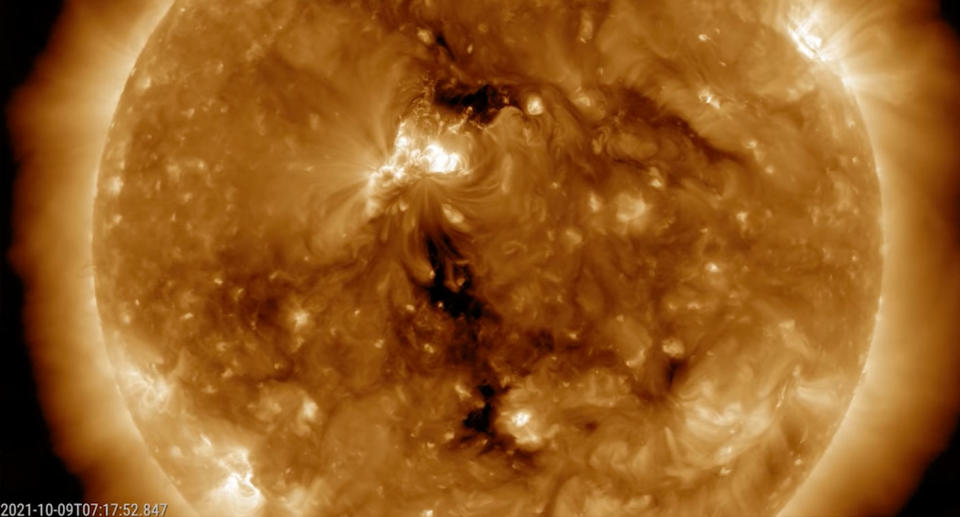 The coronal mass ejection (CME) took place days ago, though the impacts should be observed in the coming days. Source: SpaceWeatherLive