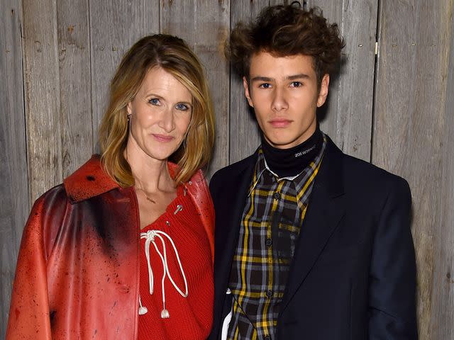 <p>Jamie McCarthy/Getty</p> Laura Dern and Ellery Walker Harper attend the Calvin Klein Collection during New York Fashion Week on February 13, 2018 in New York City.