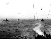 Landing of the Allied troops on the beaches of Normandy, France on June 6, 1944 during the Second World War. (Photo from Photo12/UIG via Getty Images)