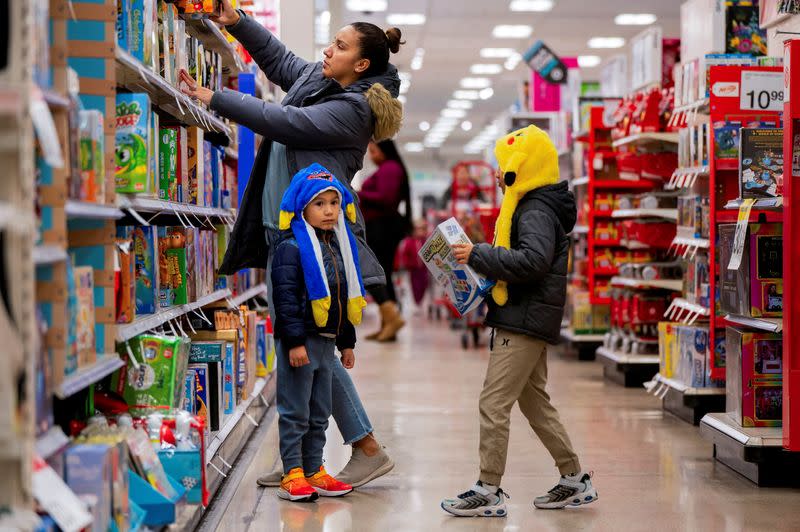 FILE PHOTO: Shoppers converge in a Target store ahead of the Thanksgiving holiday