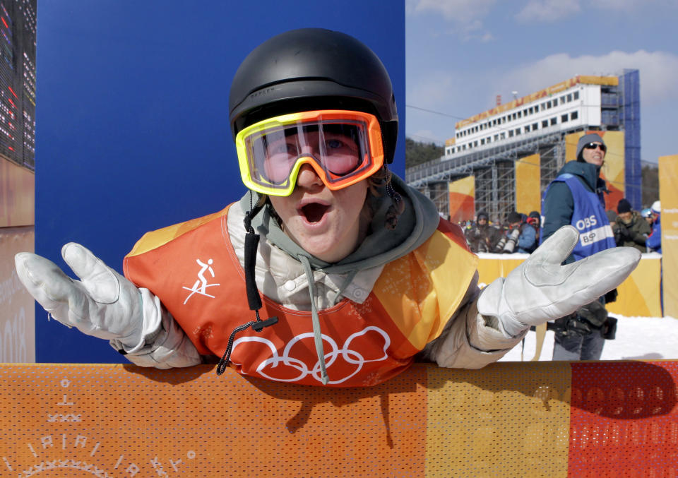 <p>Red Gerard, of the United States, smiles after winning gold in the men’s slopestyle final at Phoenix Snow Park at the 2018 Winter Olympics in Pyeongchang, South Korea, Sunday, Feb. 11, 2018. (AP Photo/Lee Jin-man) </p>