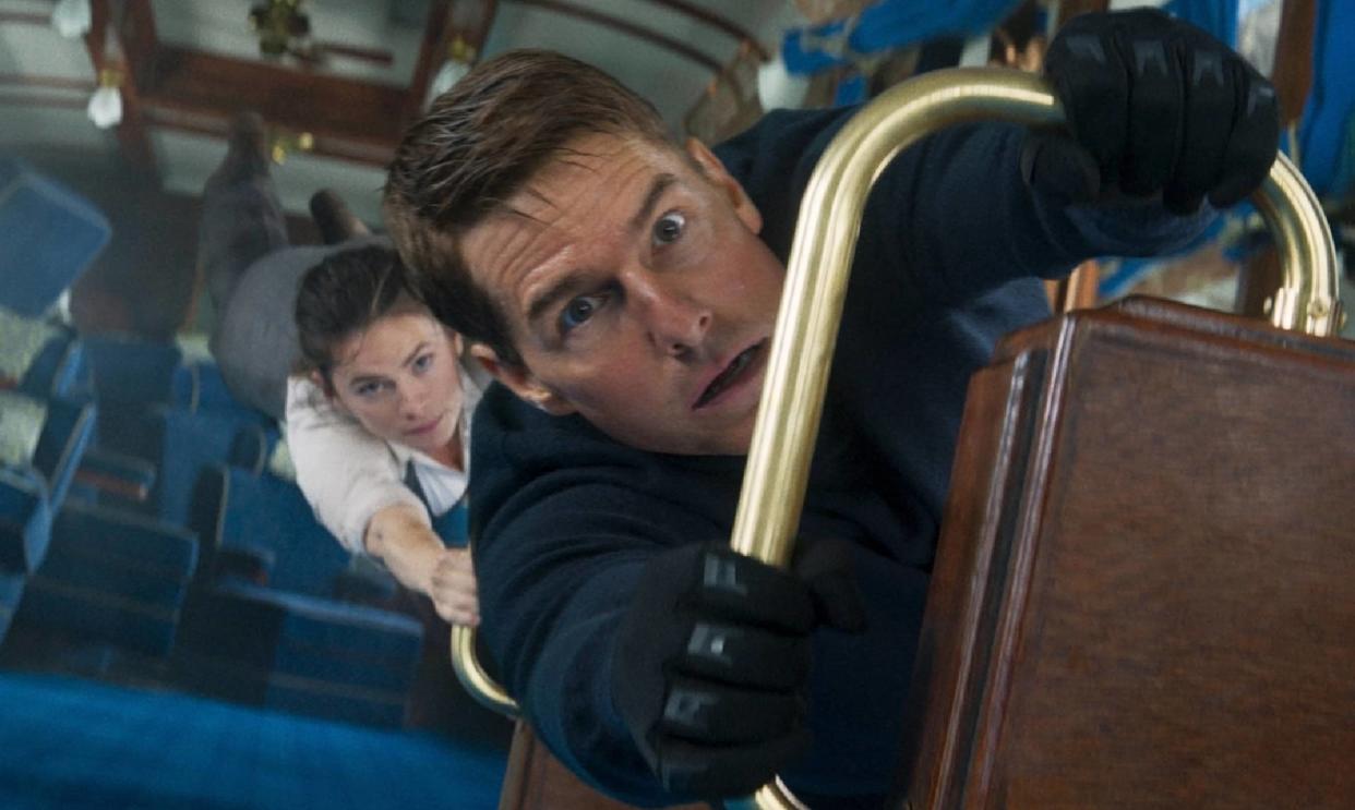  Hayley Atwell as Grace and Tom Cruise as Ethan Hunt in Mission: Impossible – Dead Reckoning Part One. 