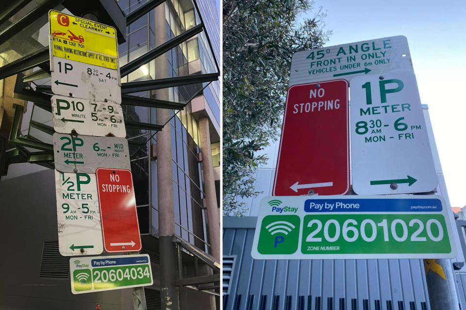 Parking signs in North Sydney. 