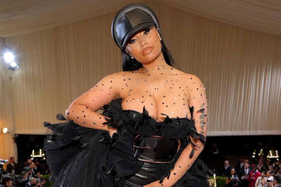 <p>Kevin Mazur/MG22/Getty</p> Nicki Minaj at the 2022 Met Gala