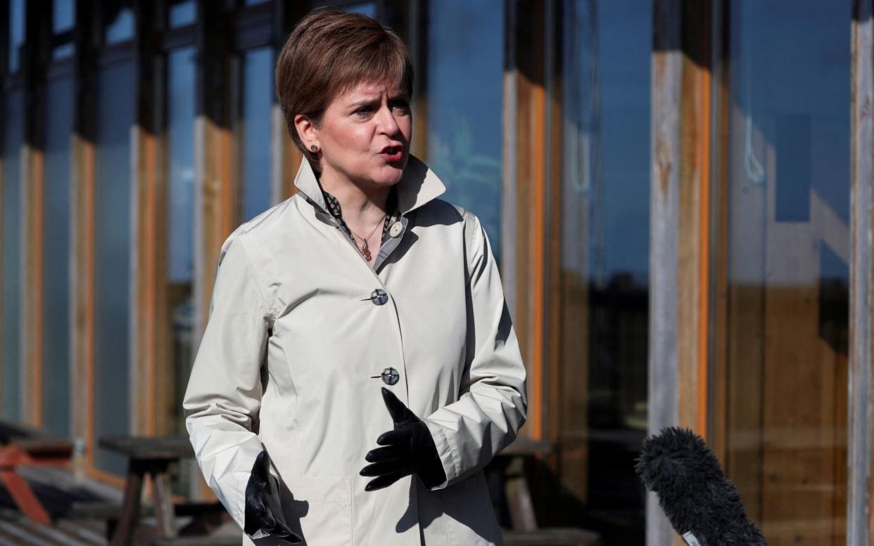 Nicola Sturgeon said an acceleration of planned lockdown easing was possible in order to support people's mental health and well-being - Russell Cheyne/AFP