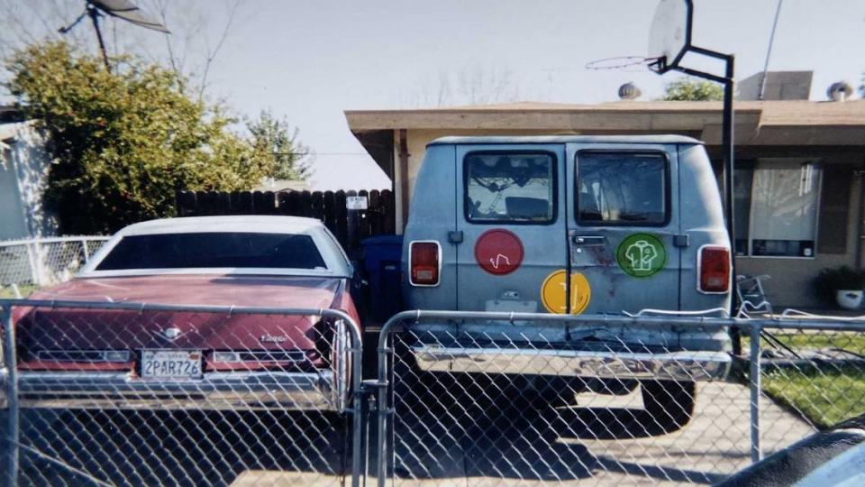 The van used in Blink-182’s music video for its song “Rock Show” is seen, circa 2002, in Terra Lopez’s childhood driveway in south Sacramento. The van was recently sold to a couple in Texas to be restored.