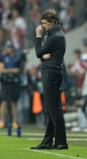 El técnico azulgrana, Tito Vilanova, durante el partido en Múnich