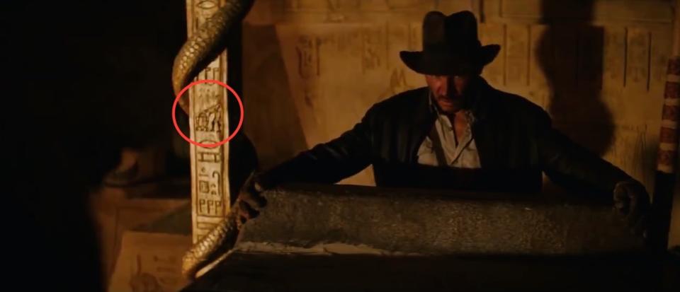 <p>The classic Lucas-Spielberg joint included hieroglyphics of R2-D2 and C-3PO in the Egyptian temple, visible as Han Solo — er. Indiana Jones — attempted to excavate the Ark of the Covenant. <i>(Credit: Paramount Pictures)</i></p>