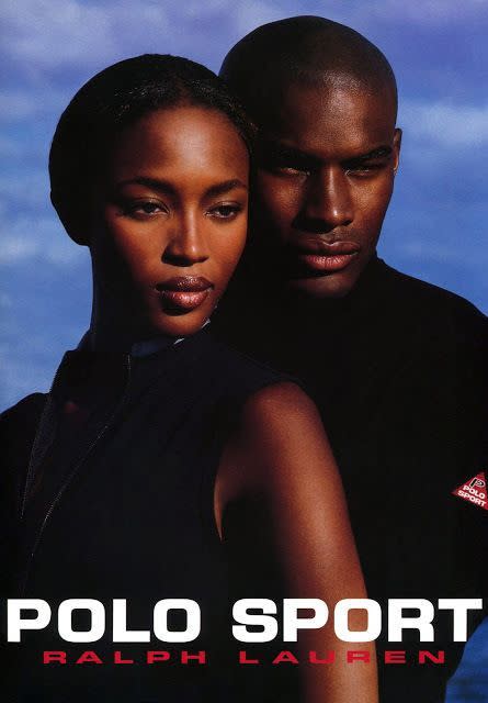 Naomi Campbell et Tyson Beckford dans une publicité Polo Sport