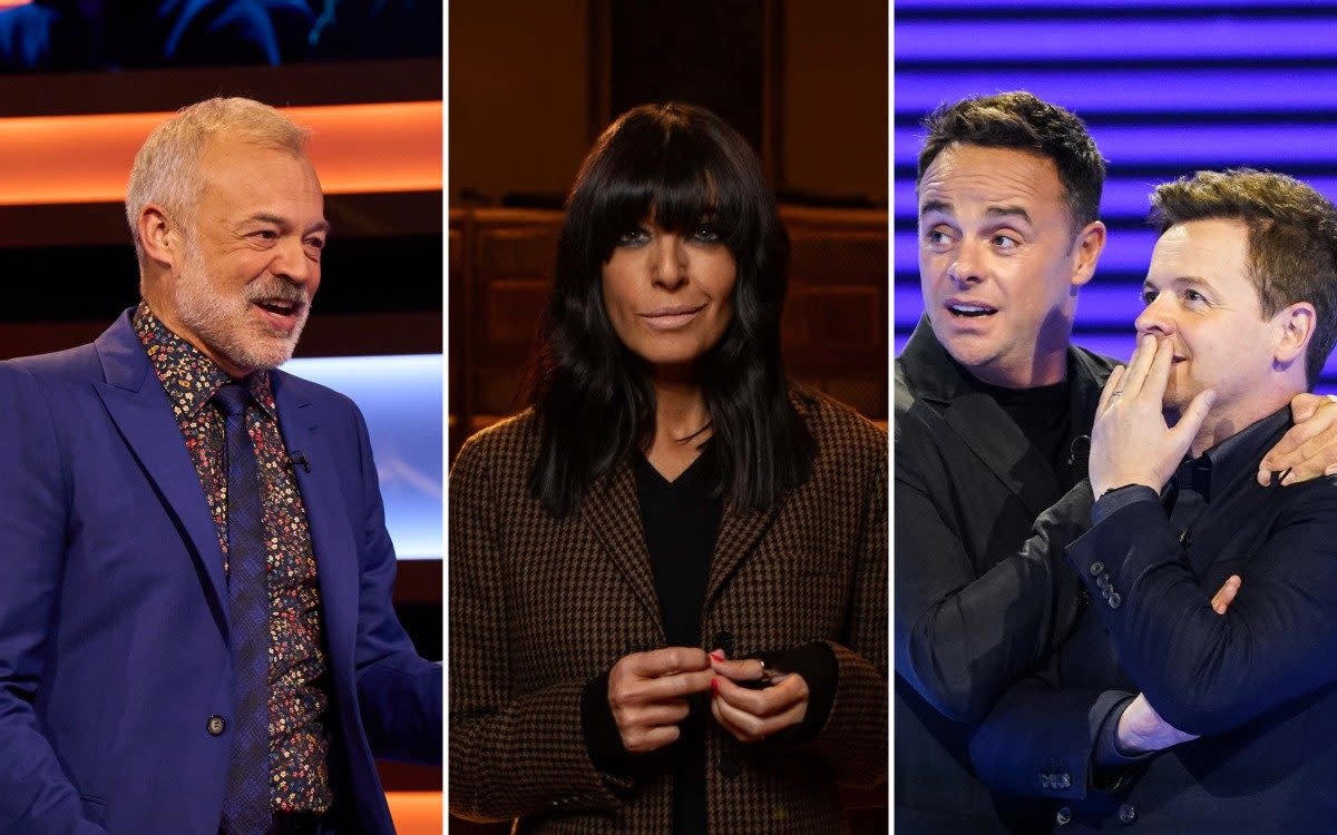 The programming from 5 to 10pm included male hosts such as Graham Norton, Joel Dommett, Ant & Dec and Romesh Ranganathan
