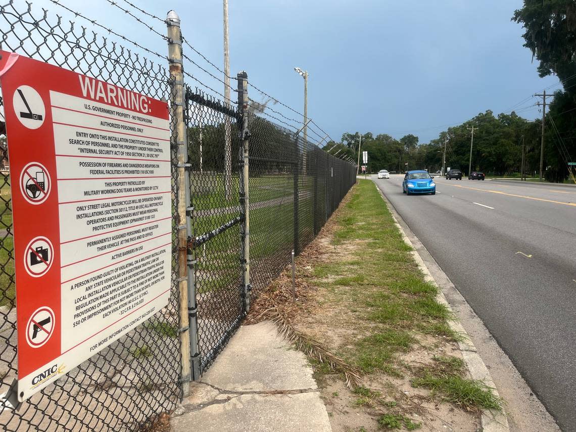 A project to install new sidewalk between the Beaufort Naval Hospital and Ribaut Road in Port Royal has encountered delays. A grant for the work was approved in 2016 but work has yet to begin.