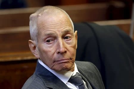 Real estate heir Robert Durst appears in a New York criminal courtroom for his trial on charges of trespassing on property owned by his estranged family, in New York in this December 10, 2014, file photo. REUTERS/Mike Segar/Files