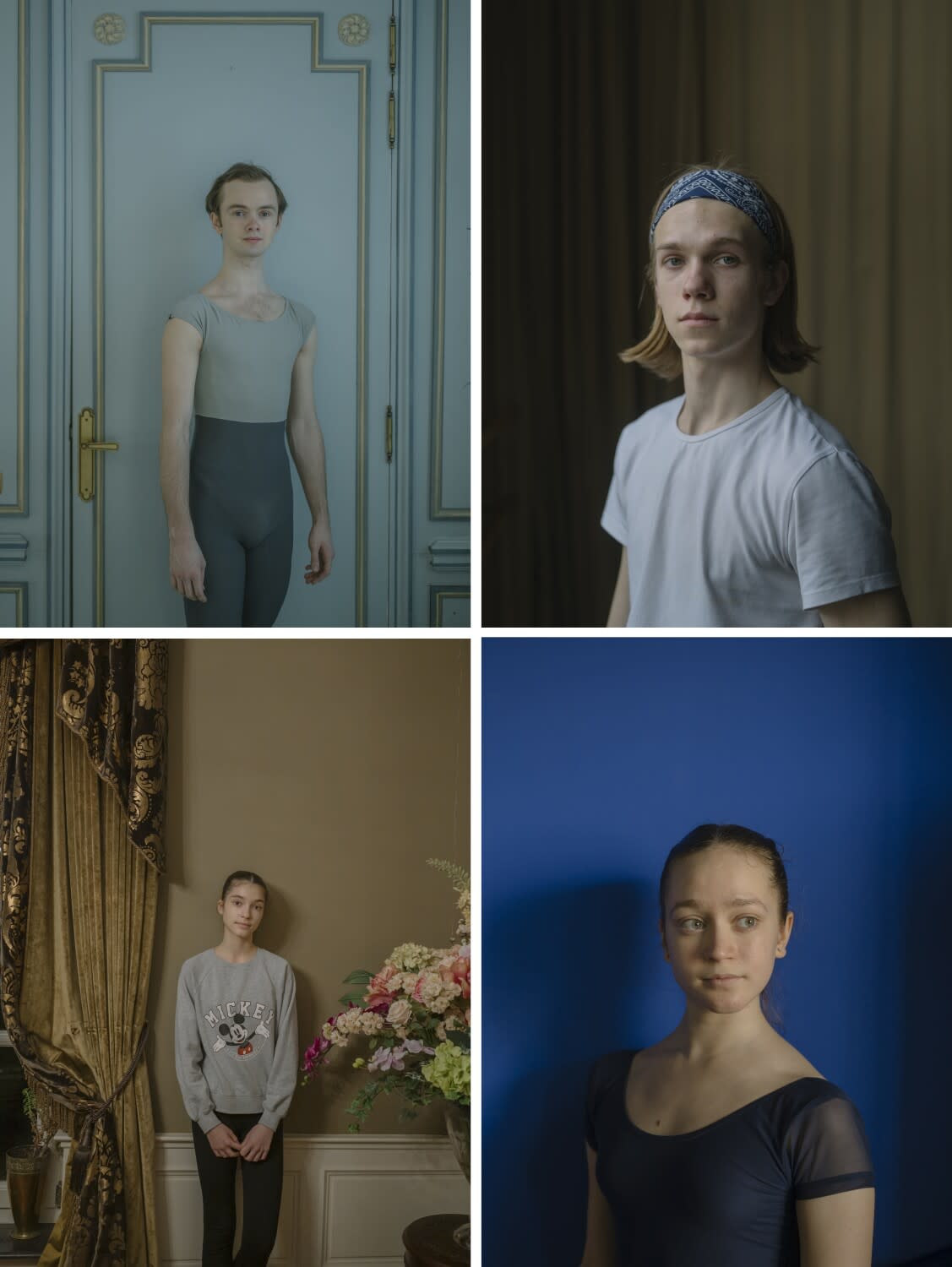 Four photos of young dancers