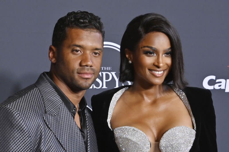 Ciara (R) announced she is pregnant with her fourth child, her third with her husband, Russell Wilson. File Photo by Jim Ruymen/UPI