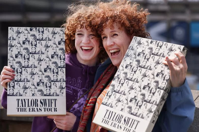 Taylor Swift fans outside of Murrayfield Stadium