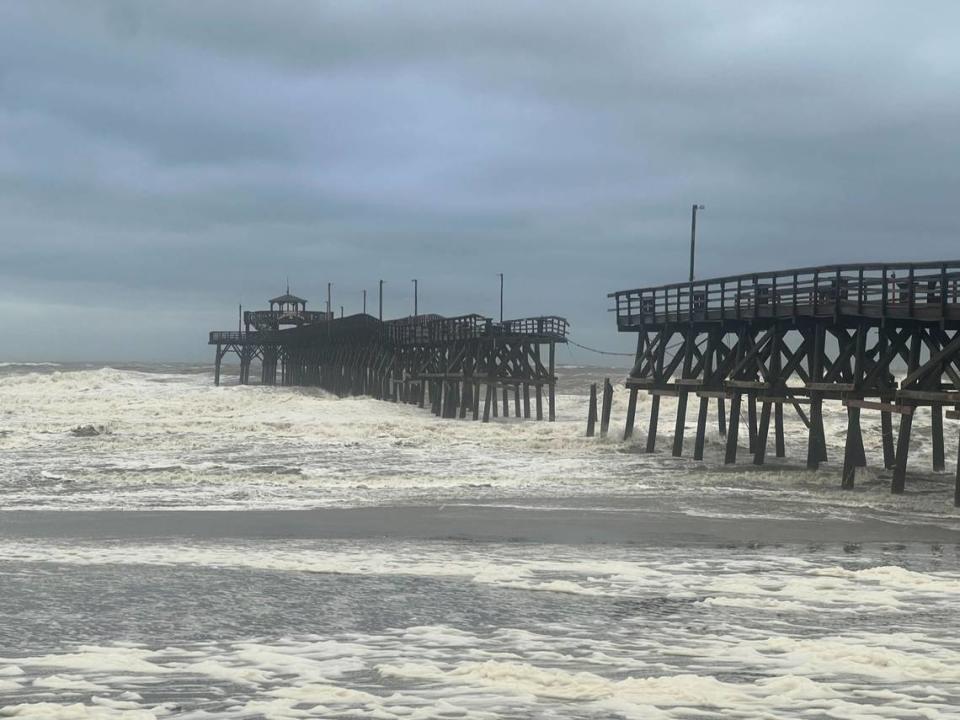 Hurricane Ian ripped the Cherry Grove Pier in half. The North Myrtle Beach pier had survived several other storms, but Ian’s storm surge and winds have left half the pier standing out in the ocean alone.