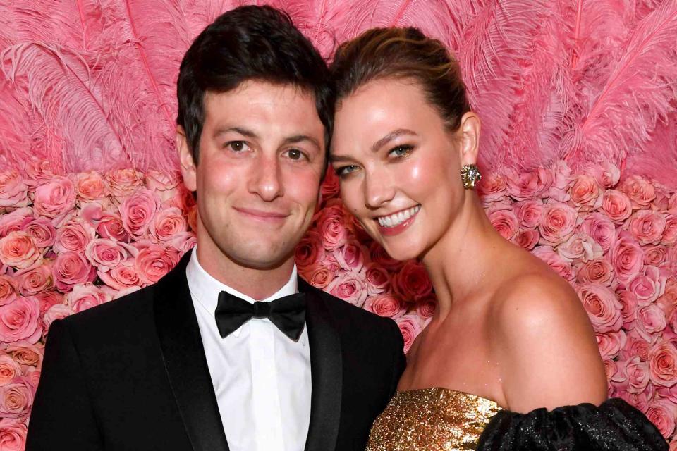 <p>Kevin Mazur/MG19/Getty</p> Joshua Kushner and Karlie Kloss