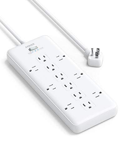 Anker Power Strip Surge Protector (2 × 4000 Joules), PowerExtend Strip 12 Outlets with Flat Pl…