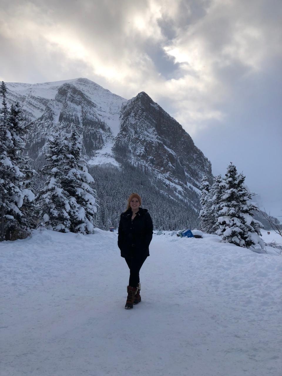 Jennifer Lee posing near Lake Louise in Canada in 2023 (Jennifer Lee)