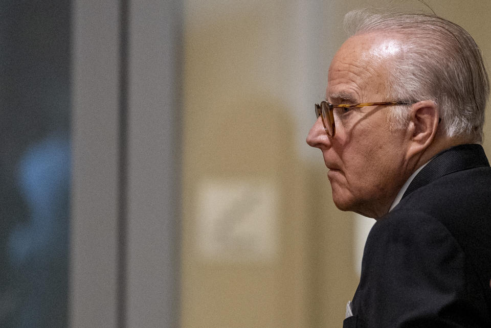 James Biden, the brother of President Joe Biden, steps out of a private interview with House Republicans during a break at Thomas P. O'Neill House Office Building on Capitol Hill in Washington, Wednesday, Feb. 21, 2024. (AP Photo/Andrew Harnik)