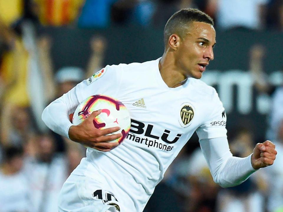 Rodrigo leads the Valencia line (AFP/Getty Images)