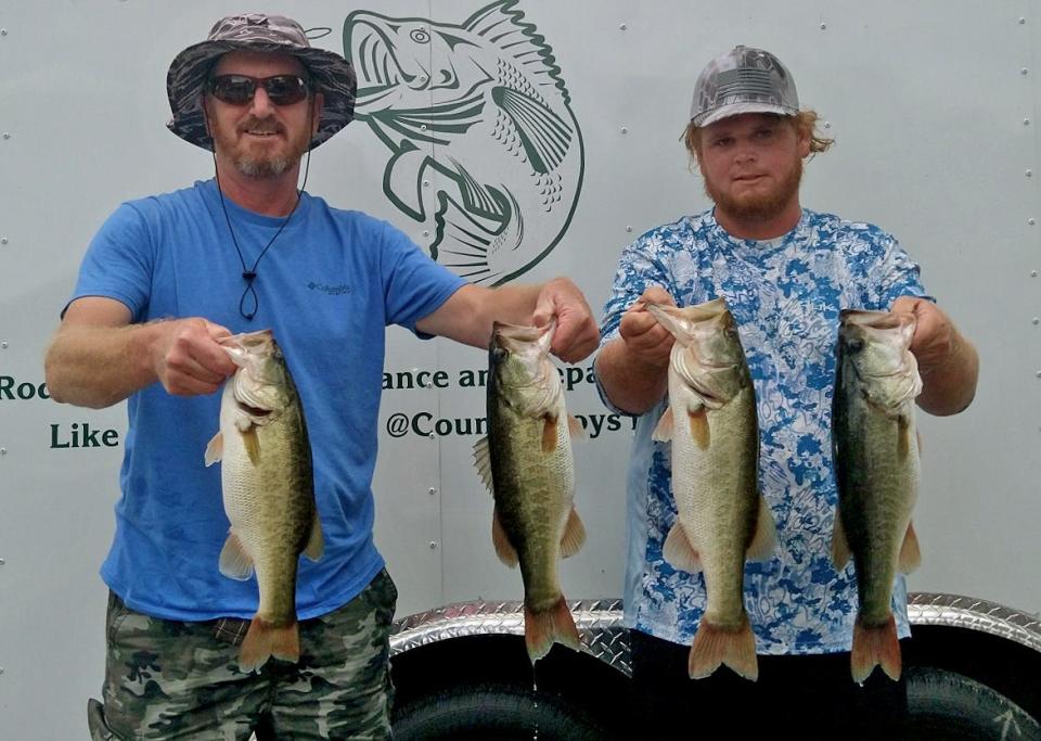 Ken Romberger, left, and Chris Romberger had 14.65 pounds to win the Country Boys Fishing LLC Sunday Open tournament on Sept. 18 on the Winter Haven South Chain.