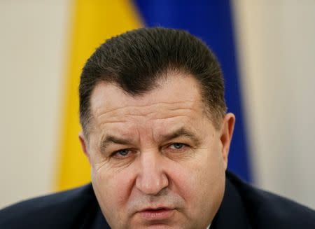 Ukraine's Defence Minister Stepan Poltorak speaks during an interview with Reuters in Kiev, Ukraine March 2, 2018. REUTERS/Gleb Garanich