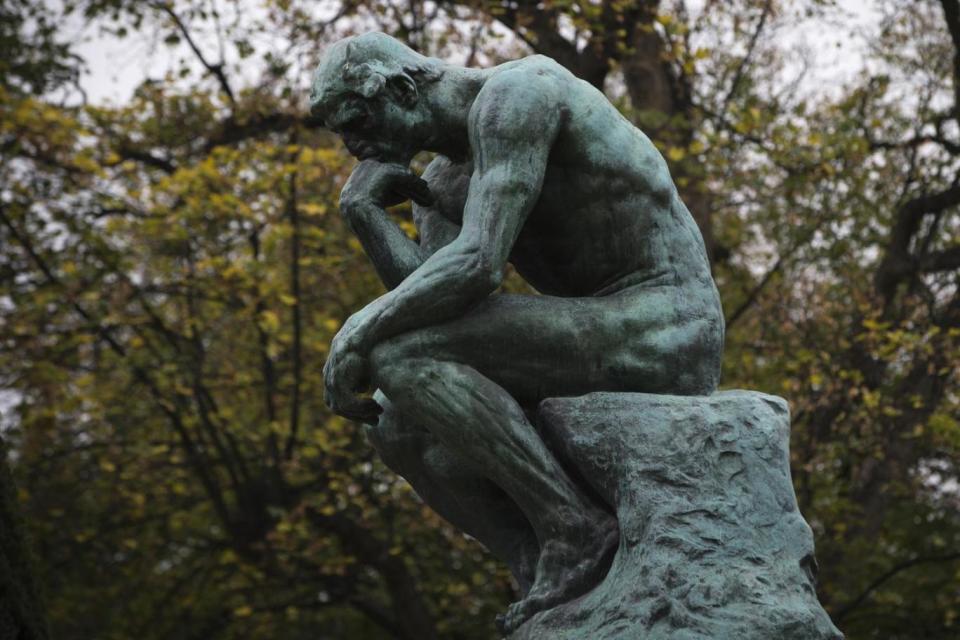 The bronze sculpture 'The Thinker' (Le Penseur) by Auguste Rodin (1840 - 1917) pictured in front of the Hotel Biron housing the Musee Rodin in Paris (AFP/Getty Images)