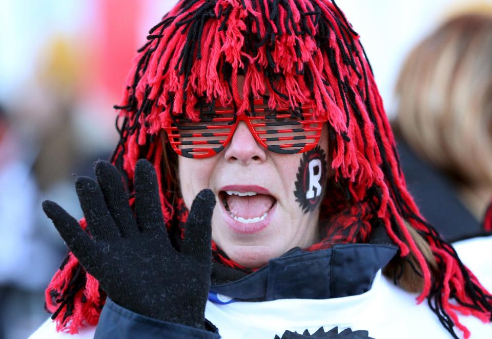 An Ottawa Redblacks fan celebrates before the CFL's 103rd Grey Cup championship football game between the Redblacks and the Edmonton Eskimos in Winnipeg, Manitoba, November 29, 2015. REUTERS/Kelly Morton EDITORIAL USE ONLY. NO RESALES. NO ARCHIVE