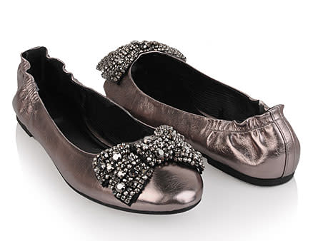 Crystal Bow Embellished Flats