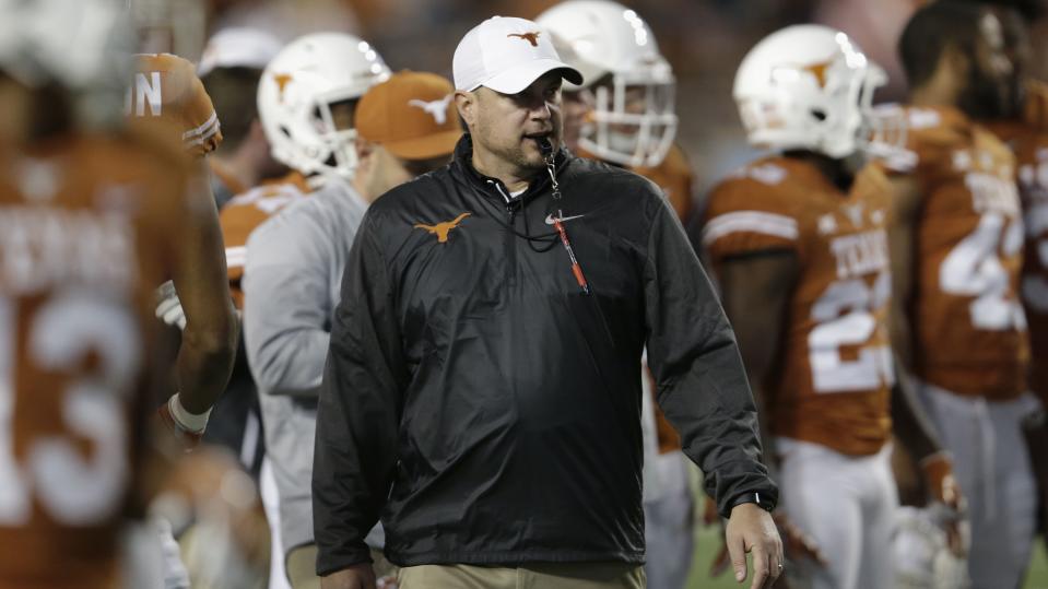 Tom Herman’s Texas Longhorns will host USC on Saturday. (AP)