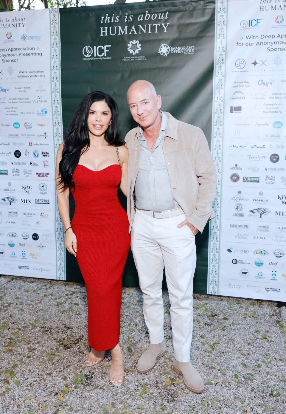 Lauren Sanchez and Jeff Bezos attend the TIAH 5th Anniversary Soiree in August 2023.