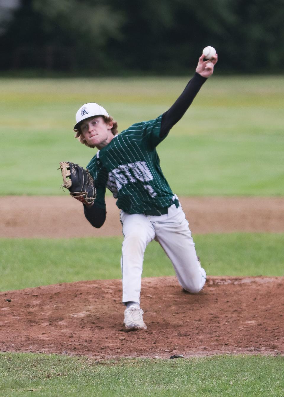 Abington's John Sellon pitches during a game against Mashpee in the Div. 4 tournament on Sunday, June 4, 2023.