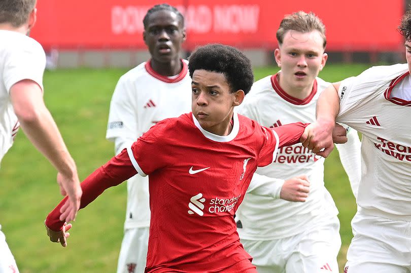 Josh Sonni-Lambie in action for Liverpool under-18s