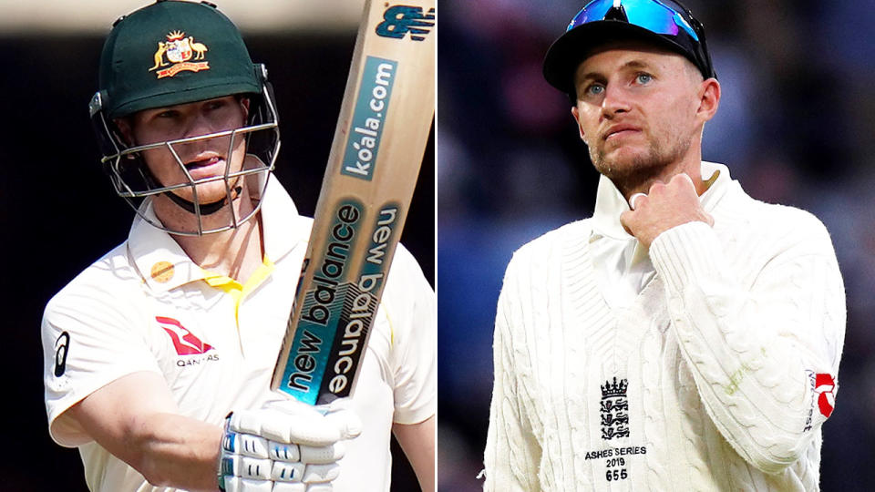 Steve Smith and Joe Root, pictured here during the second Ashes Test. Image: Getty