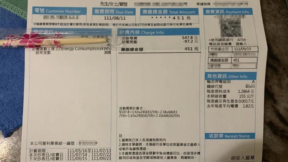 許多網友對該筆電費產生了不同的看法。（圖／翻攝自《爆怨公社》臉書）