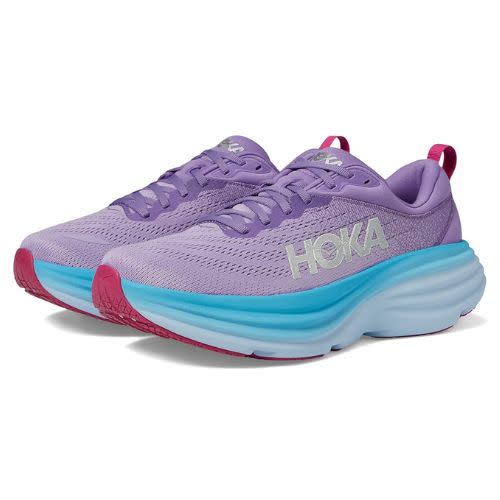 purple and blue hoka sneakers