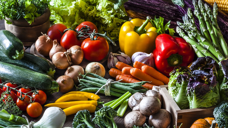 horizontal shot of different vegetables