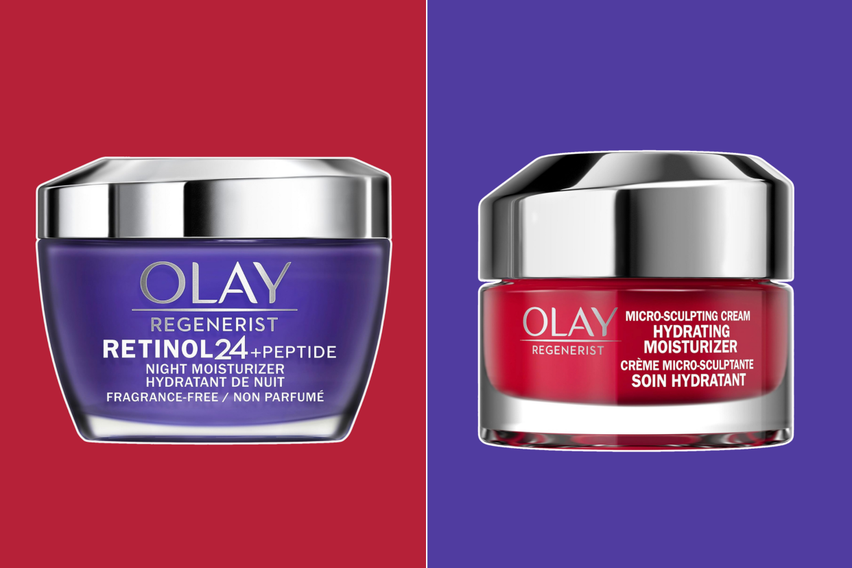 Olay Regenerist Retinol 24 + Peptide Night Face Moisturizer with Vitamin B3, Niacinamide, Fragrance-Free, 50 mL + Micro-Sculpting Cream, Travel Size, 15 mL