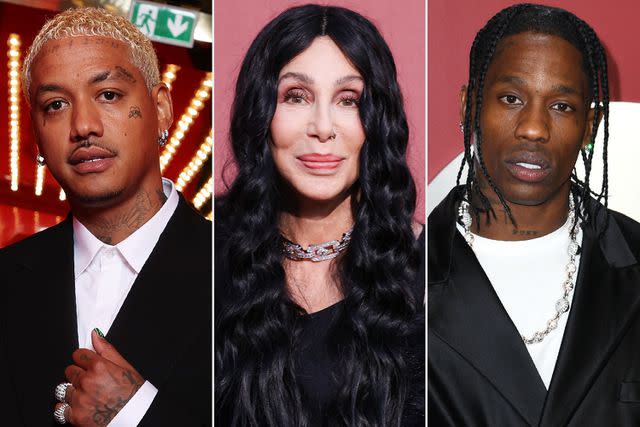 <p>Pascal Le Segretain/amfAR/Getty; Colby Tallia/amfAR/Getty; JC Olivera/WireImage</p> Alexander Edwards; Cher; Travis Scott